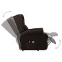 Sillón de masaje con sistema de elevación tela marrón oscuro de vidaXL, Sillones de masaje eléctricos - Ref: Foro24-289745, P...