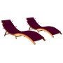 Sun loungers 2 units with solid acacia wood cushions by vidaXL, Loungers - Ref: Foro24-3077370, Price: 335,56 €, Discount: %