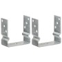 Fence anchors 2 pcs silver galvanized steel 14x6x15 cm by vidaXL, Spikes for anchoring in the ground - Ref: Foro24-145341, Pr...