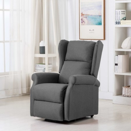 Sillón de masaje con sistema de elevación tela gris claro de vidaXL, Sillones de masaje eléctricos - Ref: Foro24-289740, Prec...