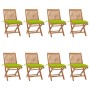 Folding garden chairs 8 pcs solid teak wood with cushions by vidaXL, Garden chairs - Ref: Foro24-3072887, Price: 732,13 €, Di...