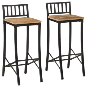 High stools 2 units solid rough mango wood by vidaXL, Kitchen stools - Ref: Foro24-358940, Price: 169,99 €, Discount: %