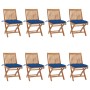 Folding garden chairs 8 pcs solid teak wood with cushions by vidaXL, Garden chairs - Ref: Foro24-3072886, Price: 703,72 €, Di...