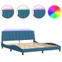 Estructura de cama con luces LED terciopelo azul 180x200 cm de vidaXL, Camas y somieres - Ref: Foro24-3213797, Precio: 239,88...