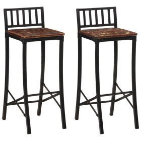 High stools 2 units recycled solid wood by vidaXL, Kitchen stools - Ref: Foro24-358944, Price: 169,68 €, Discount: %