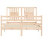 Estructura de cama de matrimonio con cabecero madera maciza de vidaXL, Camas y somieres - Ref: Foro24-3194541, Precio: 122,89...