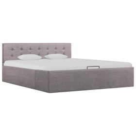 Cama canapé hidráulica con almacenaje tela gris topo 140x200 cm de vidaXL, Camas y somieres - Ref: Foro24-285597, Precio: 352...