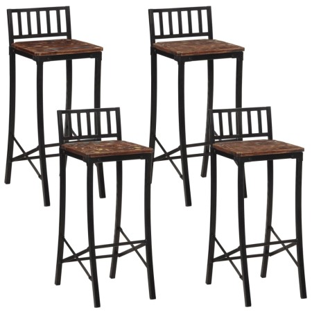 High stools 4 units recycled solid wood by vidaXL, Kitchen stools - Ref: Foro24-358945, Price: 264,60 €, Discount: %