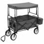 Carrito de mano plegable de acero con capota gris de vidaXL, Carretillas de carga - Ref: Foro24-147591, Precio: 110,73 €, Des...