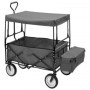 Carrito de mano plegable de acero con capota gris de vidaXL, Carretillas de carga - Ref: Foro24-147591, Precio: 110,73 €, Des...