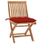 Folding garden chairs 6 pcs solid teak wood with cushions by vidaXL, Garden chairs - Ref: Foro24-3072855, Price: 497,27 €, Di...