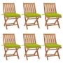 Folding garden chairs 6 pcs solid teak wood with cushions by vidaXL, Garden chairs - Ref: Foro24-3072860, Price: 549,75 €, Di...