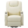 Sillón de masaje sistema elevación cuero sintético blanco crema de vidaXL, Sillones de masaje eléctricos - Ref: Foro24-289758...