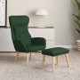 Sillón de relax con taburete tela verde oscuro de vidaXL, Sillones - Ref: Foro24-3097755, Precio: 150,28 €, Descuento: %