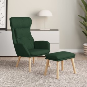 Sillón de relax con taburete tela verde oscuro de vidaXL, Sillones - Ref: Foro24-3097755, Precio: 149,99 €, Descuento: %