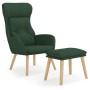 Sillón de relax con taburete tela verde oscuro de vidaXL, Sillones - Ref: Foro24-3097755, Precio: 150,28 €, Descuento: %