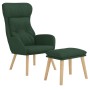 Sillón de relax con taburete tela verde oscuro de vidaXL, Sillones - Ref: Foro24-3097755, Precio: 150,28 €, Descuento: %