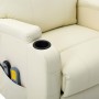 Sillón de masaje sistema elevación cuero sintético blanco crema de vidaXL, Sillones de masaje eléctricos - Ref: Foro24-289758...