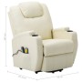 Sillón de masaje sistema elevación cuero sintético blanco crema de vidaXL, Sillones de masaje eléctricos - Ref: Foro24-289758...