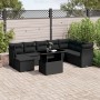 8-teiliges Gartensofa-Set und schwarze synthetische Rattankissen von vidaXL, Gartensets - Ref: Foro24-3266785, Preis: 567,32 ...