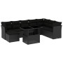 8-teiliges Gartensofa-Set und schwarze synthetische Rattankissen von vidaXL, Gartensets - Ref: Foro24-3266785, Preis: 567,32 ...