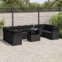 11-teiliges Gartensofa-Set und schwarze synthetische Rattankissen von vidaXL, Gartensets - Ref: Foro24-3266855, Preis: 758,84...