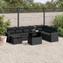 8-teiliges Gartensofa-Set und schwarze synthetische Rattankissen von vidaXL, Gartensets - Ref: Foro24-3274865, Preis: 579,99 ...