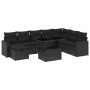 8-teiliges Gartensofa-Set und schwarze synthetische Rattankissen von vidaXL, Gartensets - Ref: Foro24-3274865, Preis: 579,99 ...