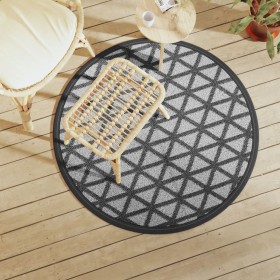 Black PP outdoor rug Ø120 cm by vidaXL, Outdoor protectors - Ref: Foro24-368462, Price: 17,99 €, Discount: %