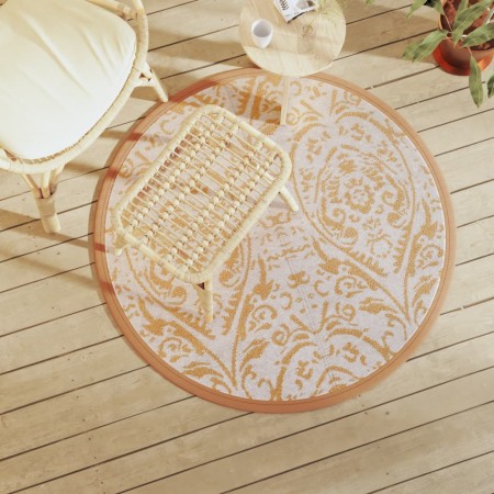 Orange and white PP outdoor rug Ø120 cm by vidaXL, Outdoor protectors - Ref: Foro24-368506, Price: 21,79 €, Discount: %