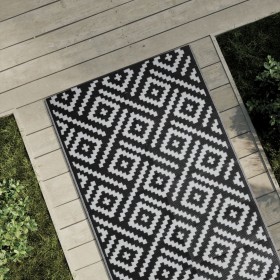 Alfombra de exterior PP blanco y negro 80x150 cm de vidaXL, Protectores para exterior - Ref: Foro24-368571, Precio: 20,99 €, ...