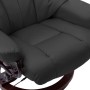 Sillón reclinable masaje cuero sintético madera curvada gris de vidaXL, Sillones de masaje eléctricos - Ref: Foro24-289868, P...