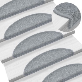 Stair mats 15 units light gray 56x17x3 cm by vidaXL, Stair mats - Ref: Foro24-133879, Price: 44,89 €, Discount: %