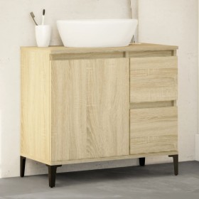 Armario de baño madera contrachapada roble Sonoma 65x33x60 cm de vidaXL, Tocadores de baño - Ref: Foro24-847405, Precio: 68,2...