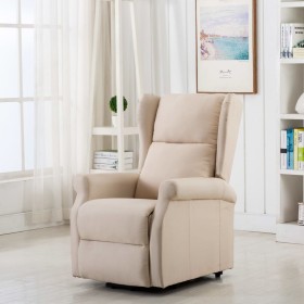 Sillón de masaje elevable tela color crema de vidaXL, Sillones de masaje eléctricos - Ref: Foro24-289749, Precio: 410,23 €, D...