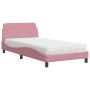 Cama con colchón terciopelo rosa 100x200 cm de vidaXL, Camas y somieres - Ref: Foro24-3208356, Precio: 311,60 €, Descuento: %