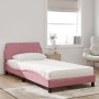 Cama con colchón terciopelo rosa 100x200 cm de vidaXL, Camas y somieres - Ref: Foro24-3208356, Precio: 311,60 €, Descuento: %