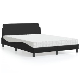 Cama con colchón cuero sintético negro 120x200 cm de vidaXL, Camas y somieres - Ref: Foro24-3208377, Precio: 316,19 €, Descue...