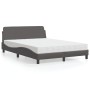 Bed with gray synthetic leather mattress 120x200 cm by vidaXL, Beds and slatted bases - Ref: Foro24-3208380, Price: 354,74 €,...