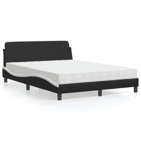 Bett mit schwarz-weißer Kunstledermatratze 120x200 cm von vidaXL, Betten und Lattenroste - Ref: Foro24-3208382, Preis: 319,21...