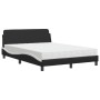 Bed with black and white synthetic leather mattress 120x200 cm by vidaXL, Beds and slatted bases - Ref: Foro24-3208382, Price...