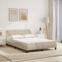 Bed with cream fabric mattress 140x190 cm by vidaXL, Beds and slatted bases - Ref: Foro24-3208389, Price: 348,58 €, Discount: %