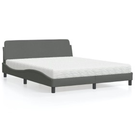 Bett mit dunkelgrauer Stoffmatratze 160x200 cm von vidaXL, Betten und Lattenroste - Ref: Foro24-3208425, Preis: 359,99 €, Rab...