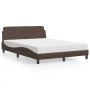 Bed with brown synthetic leather mattress 140x200 cm by vidaXL, Beds and slatted bases - Ref: Foro24-3208419, Price: 416,93 €...