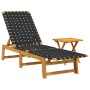 Lounger with solid acacia wood table and black fabric by vidaXL, Loungers - Ref: Foro24-3214213, Price: 146,79 €, Discount: %