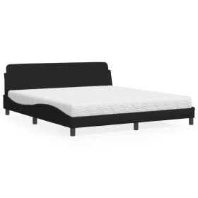 Cama con colchón de tela negro 180x200 cm de vidaXL, Camas y somieres - Ref: Foro24-3208446, Precio: 377,54 €, Descuento: %