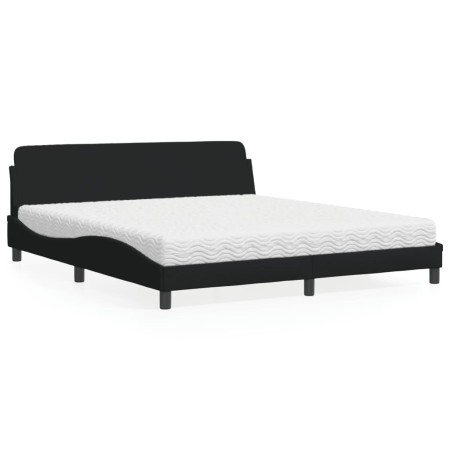 Cama con colchón de tela negro 180x200 cm de vidaXL, Camas y somieres - Ref: Foro24-3208446, Precio: 391,96 €, Descuento: %