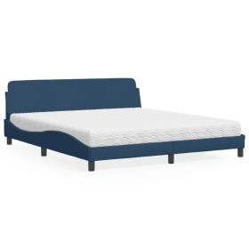 Cama con colchón de tela azul 180x200 cm de vidaXL, Camas y somieres - Ref: Foro24-3208450, Precio: 392,99 €, Descuento: %