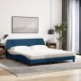 Bed with blue fabric mattress 180x200 cm by vidaXL, Beds and slatted bases - Ref: Foro24-3208450, Price: 394,23 €, Discount: %