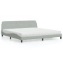 Cama con colchón terciopelo gris claro 200x200 cm de vidaXL, Camas y somieres - Ref: Foro24-3208471, Precio: 395,43 €, Descue...